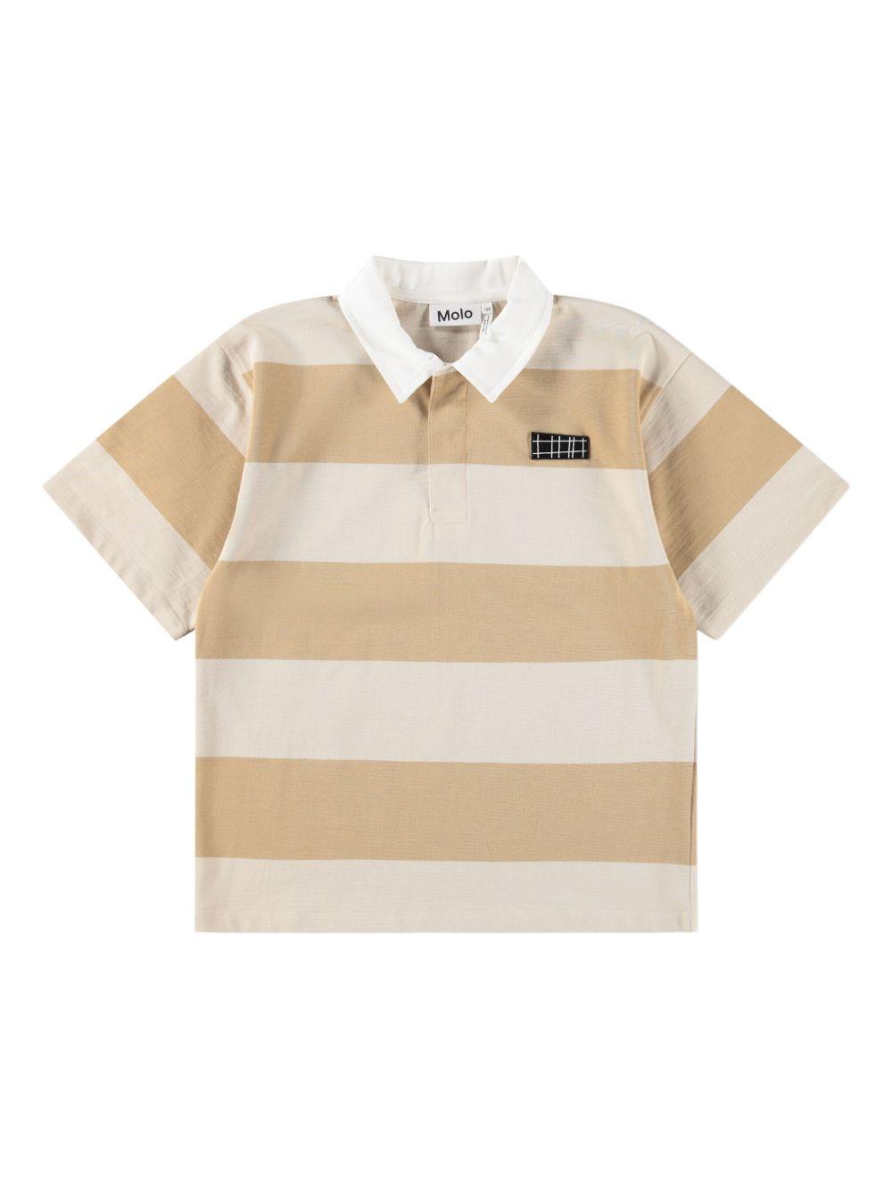 T-shirt per bambino Molo beige con colletto 1S26A222 9597 MOLO KIDS 