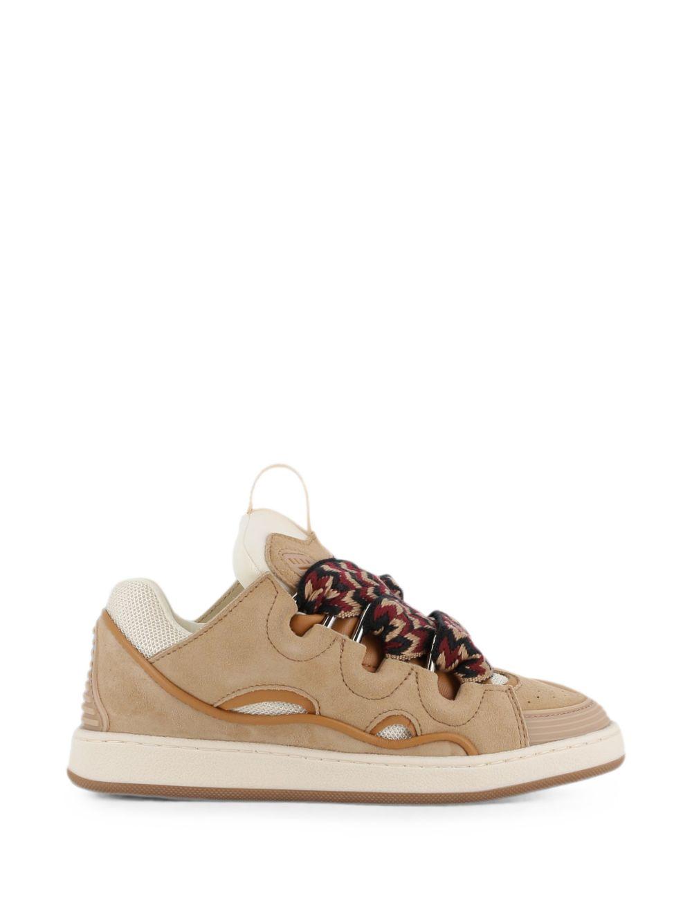 Sneakers per bambino Lanvin Enfant beige con lacci con stampa a zigzag N30458 P51 LANVIN KIDS 