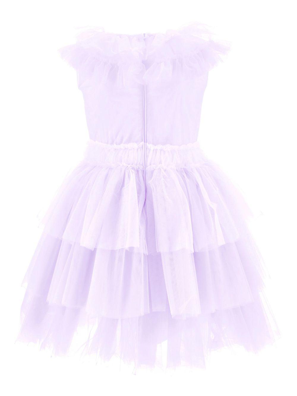 Abito per bambina Monnalisa viola con colletto con ruches 17G908NP T9945 0065 MONNALISA KIDS 