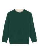 Maglione per bambino Paolo Pecora Kids verde con collo a contrasto PP4083 FORESTA PAOLO PECORA KIDS 