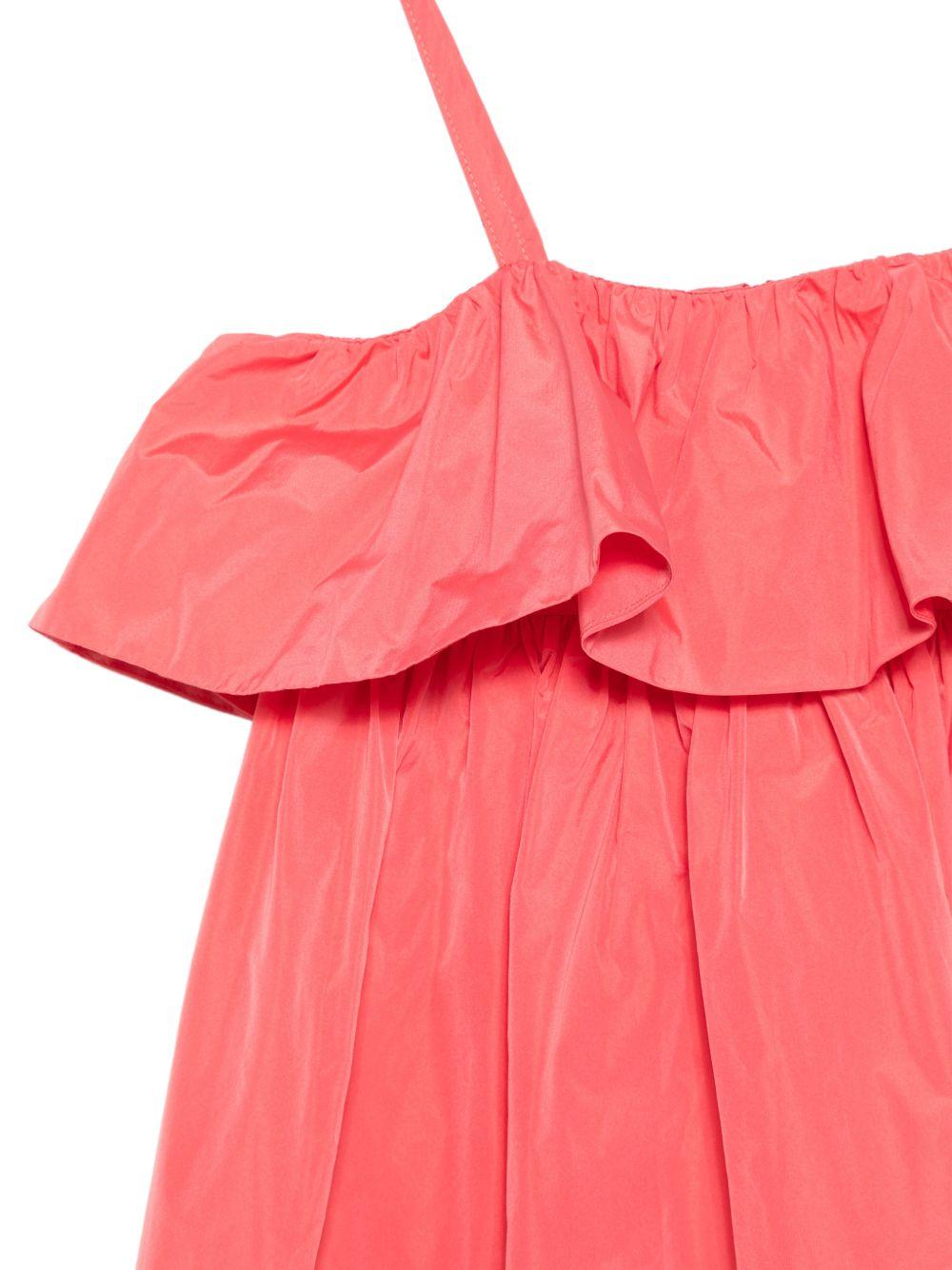 Abito per bambina Stella McCartney Kids rosso corallo con spalline arricciate TY1D82 S0183 470 STELLA McCARTNEY KIDS 