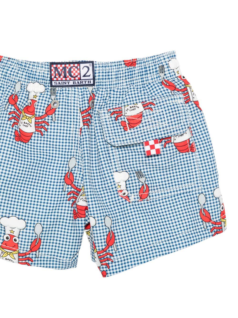 Costume da bagno per bambino MC2 Saint Barth Kids azzurro con stampa aragosta JEA0001 00073L MC2 ST. BARTH KIDS 