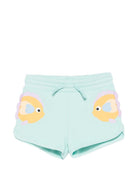 Shorts per bambina Stella McCartney Kids azzurri con stampa pesciolini TY6B69 Z3409 683 STELLA McCARTNEY KIDS 