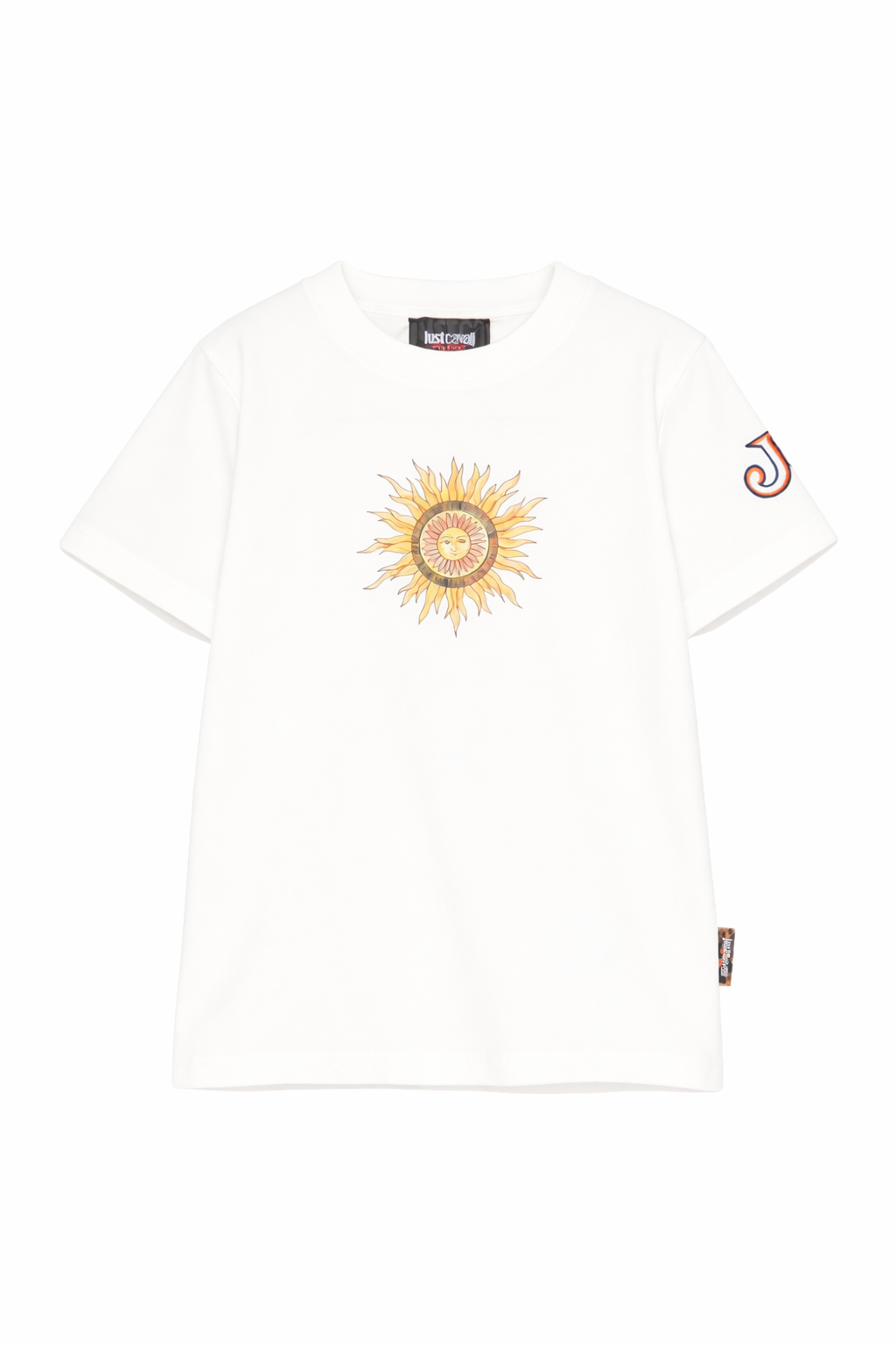 T-shirt per bambino Just Cavalli Kids bianca con dettaglio sole JBP26076TS PRISTINE ROBERTO CAVALLI KIDS 