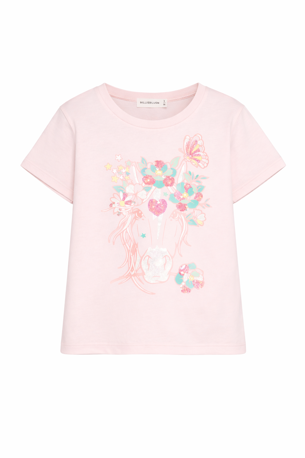 T-shirt per bambina Billieblush rosa con stampa grafica U22167 44L BILLIEBLUSH 