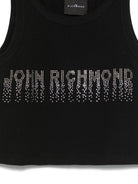 Canotta per bambina John Richmond Junior nero con logo con strass RGP25204CN BLACK JOHN RICHMOND KIDS 