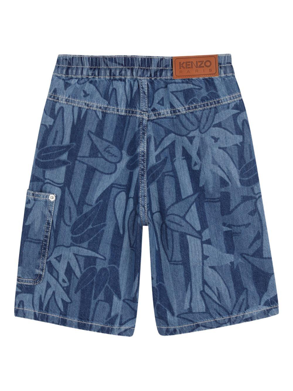 Shorts per bambino Kenzo Kids in denim con stampa all-over K61648 Z47 KENZO KIDS 