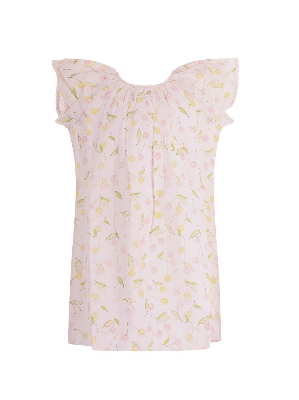Abito per bambina Bonpoint bianco con stampa ciliegie all-over S06GDRW00020 625 BONPOINT KIDS 