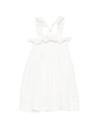 Abito Anaya per bambina Louise Misha bianco con rifinitura a ruches GRI-S26-L0133 OFF WHITE LOUISE MISHA KIDS 