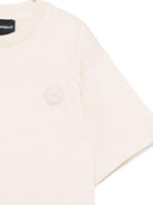 T-shirt per bambino Emporio Armani Kids beige con dettaglio logo EB000796 AF17536 U1156 EMPORIO ARMANI KIDS 
