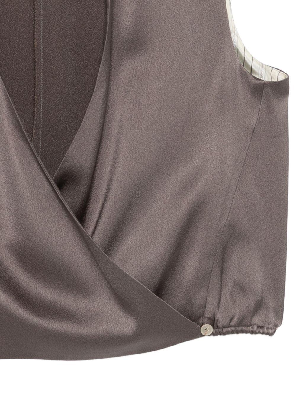 Top per donna Alysi marrone con scollo a V 116261 P6221 FA ALYSI 
