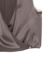 Top per donna Alysi marrone con scollo a V 116261 P6221 FA ALYSI 
