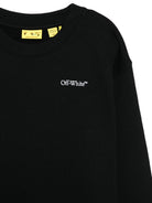 Felpa per bambino Off-White Kids nera con logo sul davanti 44BBA001S26F008 001 OFF WHITE KIDS 
