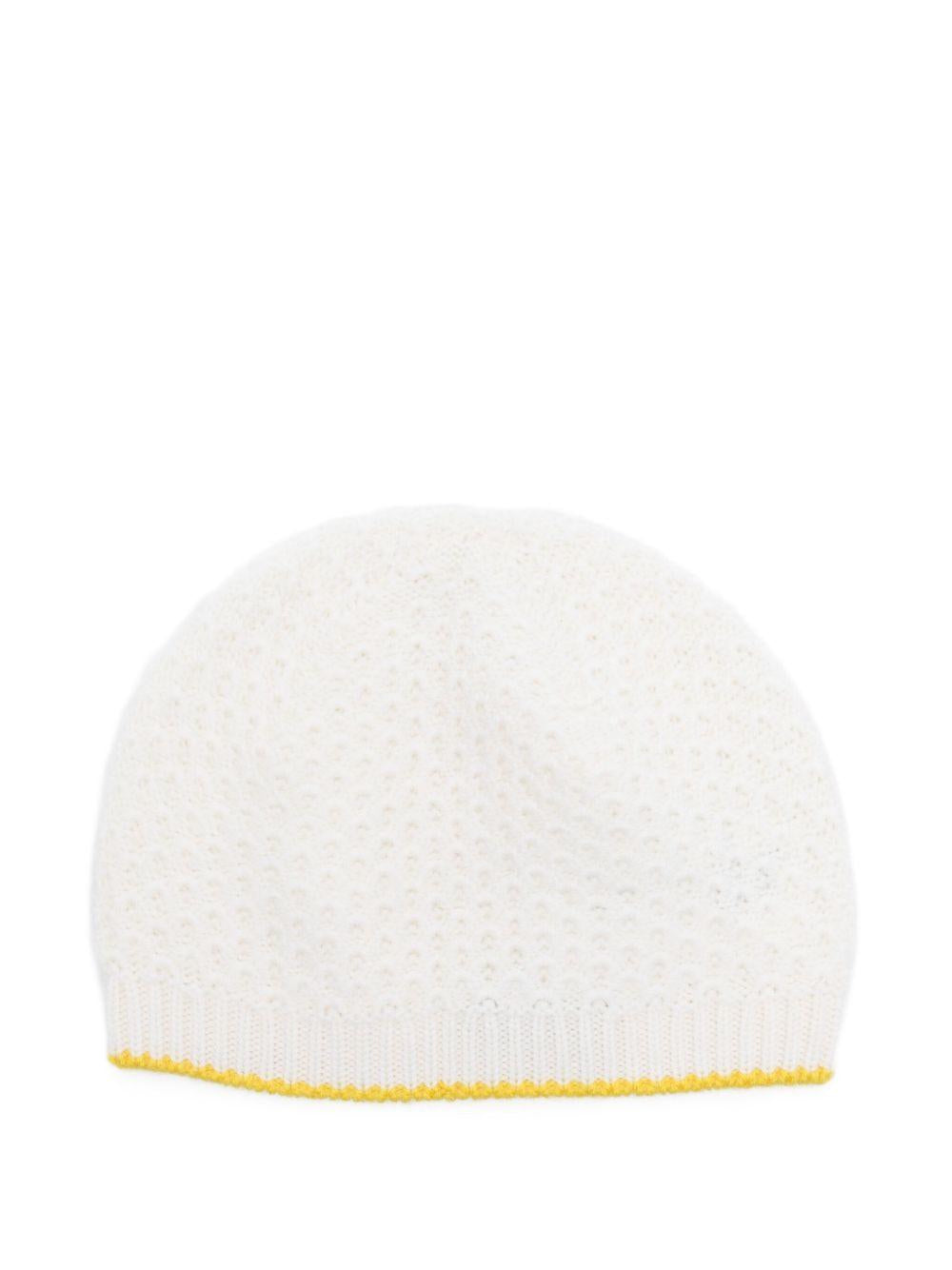 Berretto per neonati Gensami Kids bianco con finiture testurizzate CAP-APE-WE OFF WHITE GENSAMI KIDS 