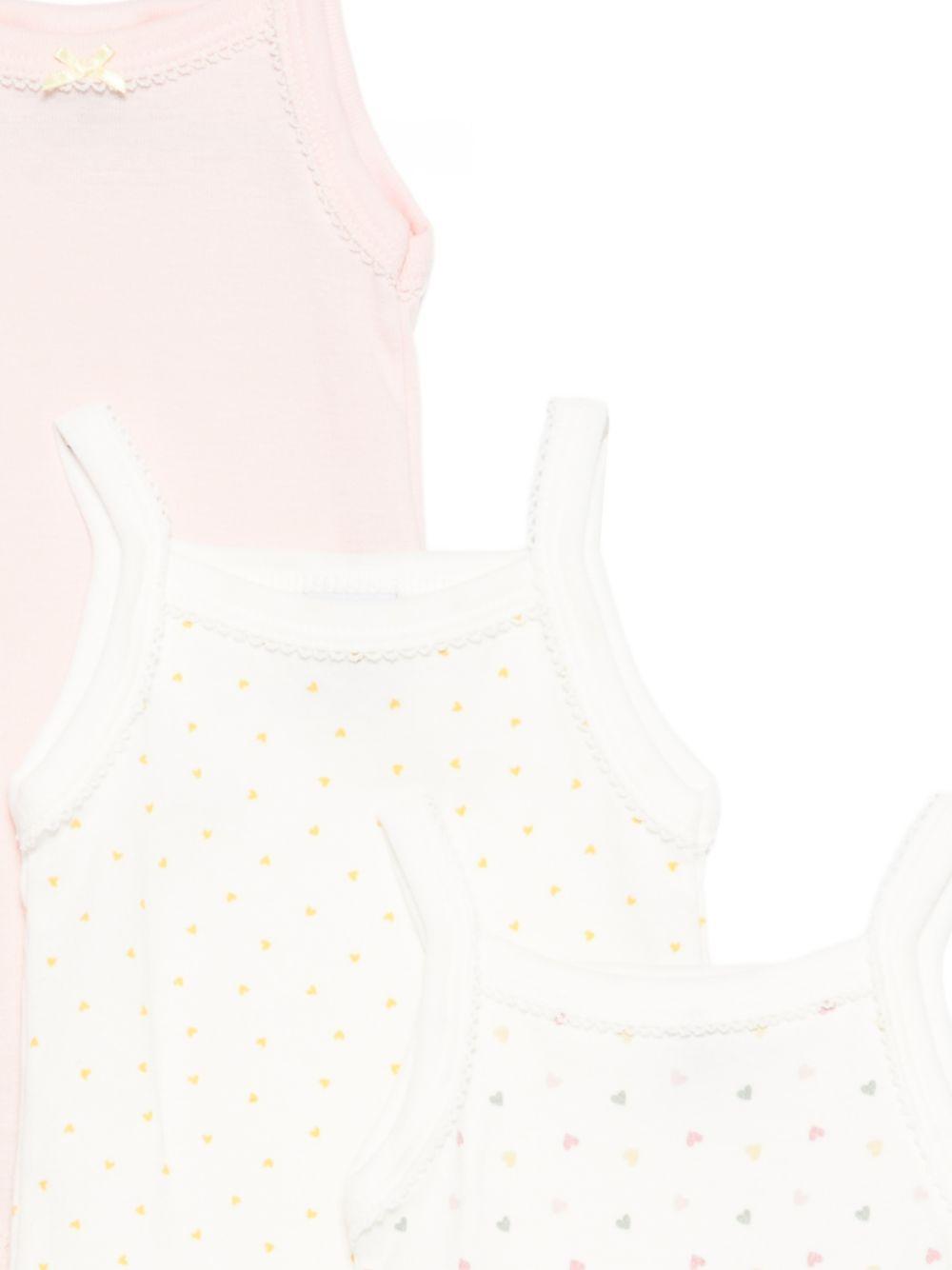 Set tre body per neonata Petit BAteau multicolore senza maniche con motivo a pois A0FRY 00 PETIT BATEAU 