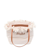 Borsa tote City Regular in Canvas MC2 Saint Barth beige con frange CBF0001 00302L MC2 ST. BARTH KIDS 