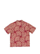 Camicia per bambino Paolo Pecora Kids rosso con stampa grafica all-over PP4292 CHERRY PAOLO PECORA KIDS 