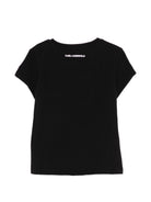 T-shirt per bambina Karl Lagerfeld Kids nero con dettaglio logo Z31158 09B KARL LAGERFELD KIDS 