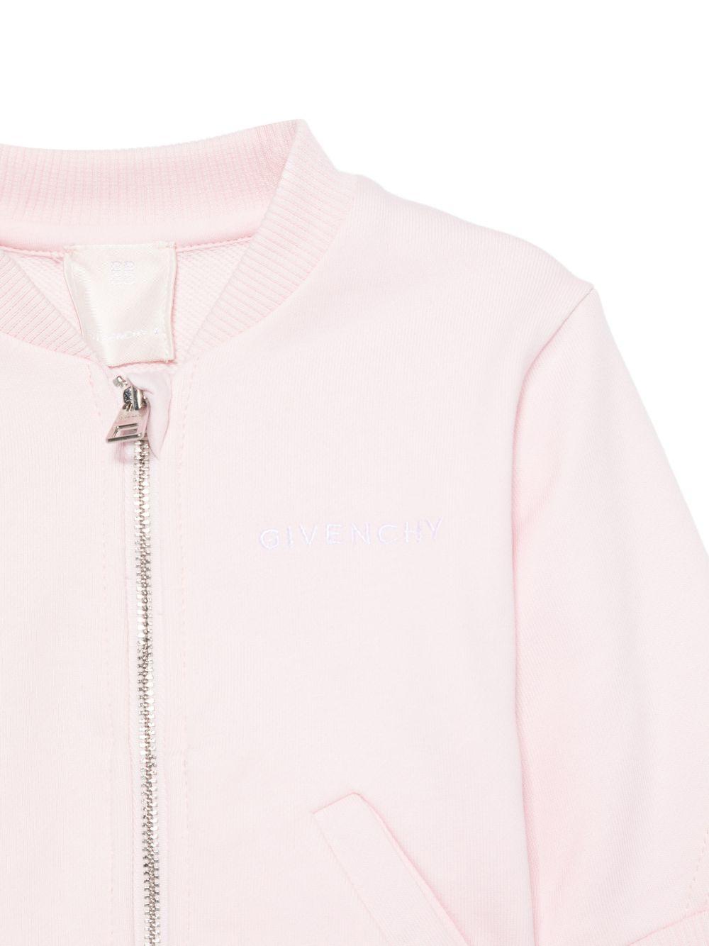 Felpa per neonata Givenchy Kids rosa chiaro con cerniera H31178 44Z GIVENCHY KIDS 