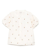 Camicia per bambina Donsje Ezrah beige con ricamo all-over 4095402 00003 DONSJE 
