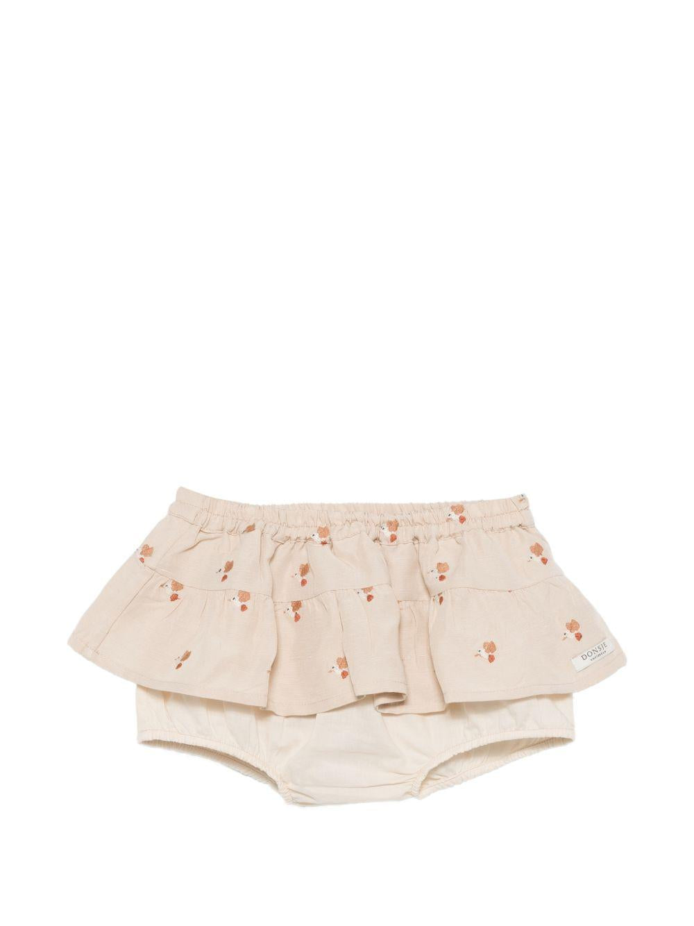 Gonna per neonata Donsje beige con ricamo uccellini all-over 3047001 00013 DONSJE KIDS 