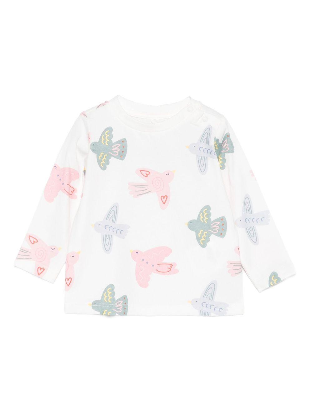 T-shirt per neonata Stella McCartney Kids bianco con stampa grafica TX8070 Z3196 101MC STELLA McCARTNEY KIDS 