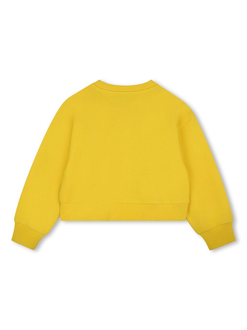 Felpa girocollo per bambina Marc Jacobs Kids giallo con design crop W60433 526 THE MARC JACOBS KIDS 