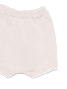 Completo t-shirt e shorts per neonati Paz Rodriguez beige con lavorazione in maglia 103C-123497 7901 PaZ RODRIGUEZ KIDS 