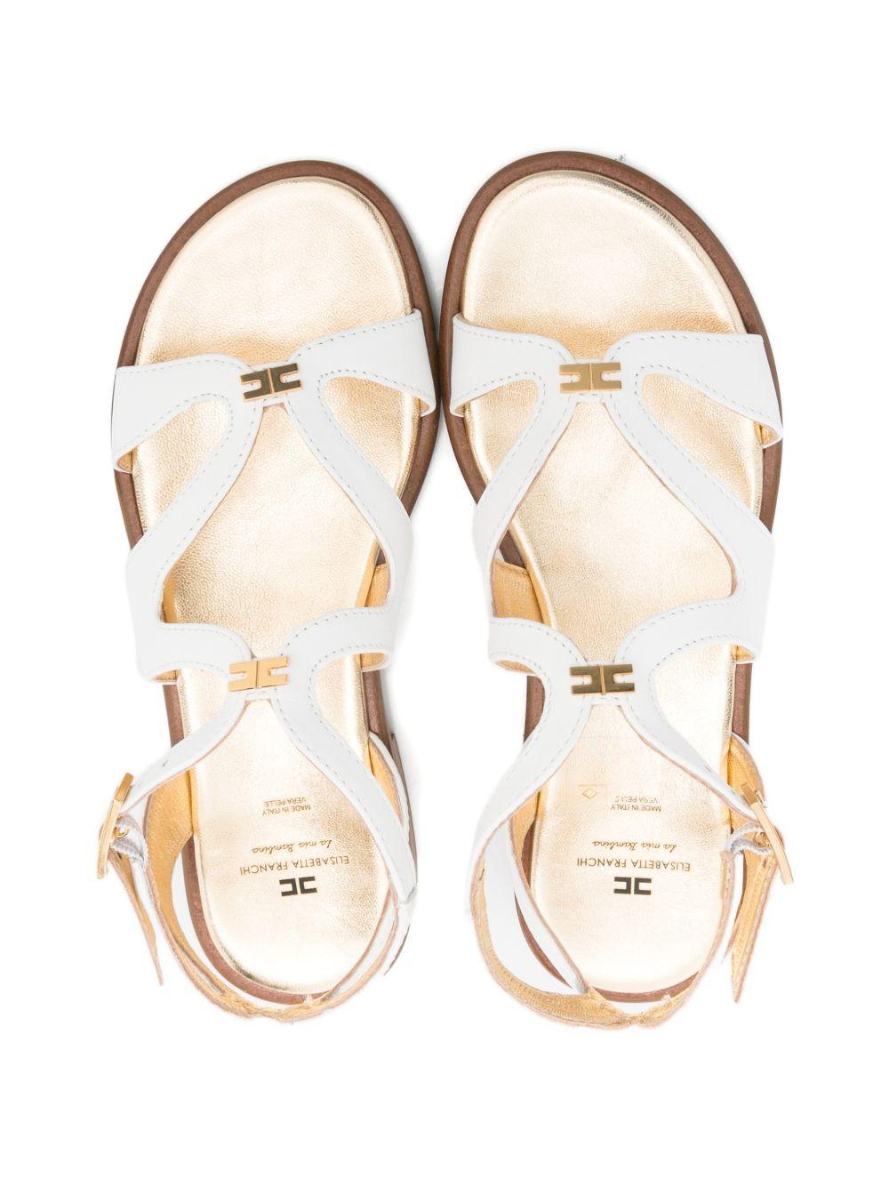 Sandali per bambina Elisabetta Franchi La Mia Bambina bianchi con dettaglio logo F4A2E0564173 3139 ElISABETTA FRANCHI KIDS 