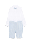 Set pantaloncini e maglietta a righe per bambino Colorichiari bianco con patta frontale MB308070 4852 50 COLORICHIARI KIDS 