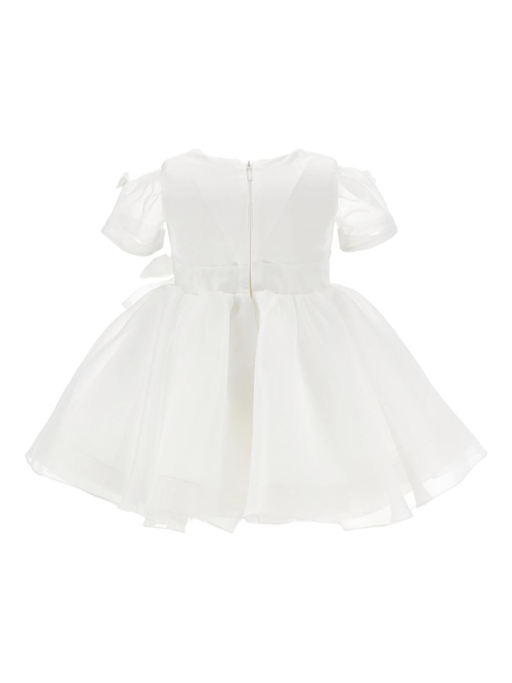 Abito per neonata Monnalisa bianco con dettaglio con fiocco 73G902 7112 0001 MONNALISA KIDS 