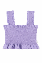 Top Rolfia per bambina Molo viola con corsetto arricciato 2S26C401 5622 MOLO KIDS 