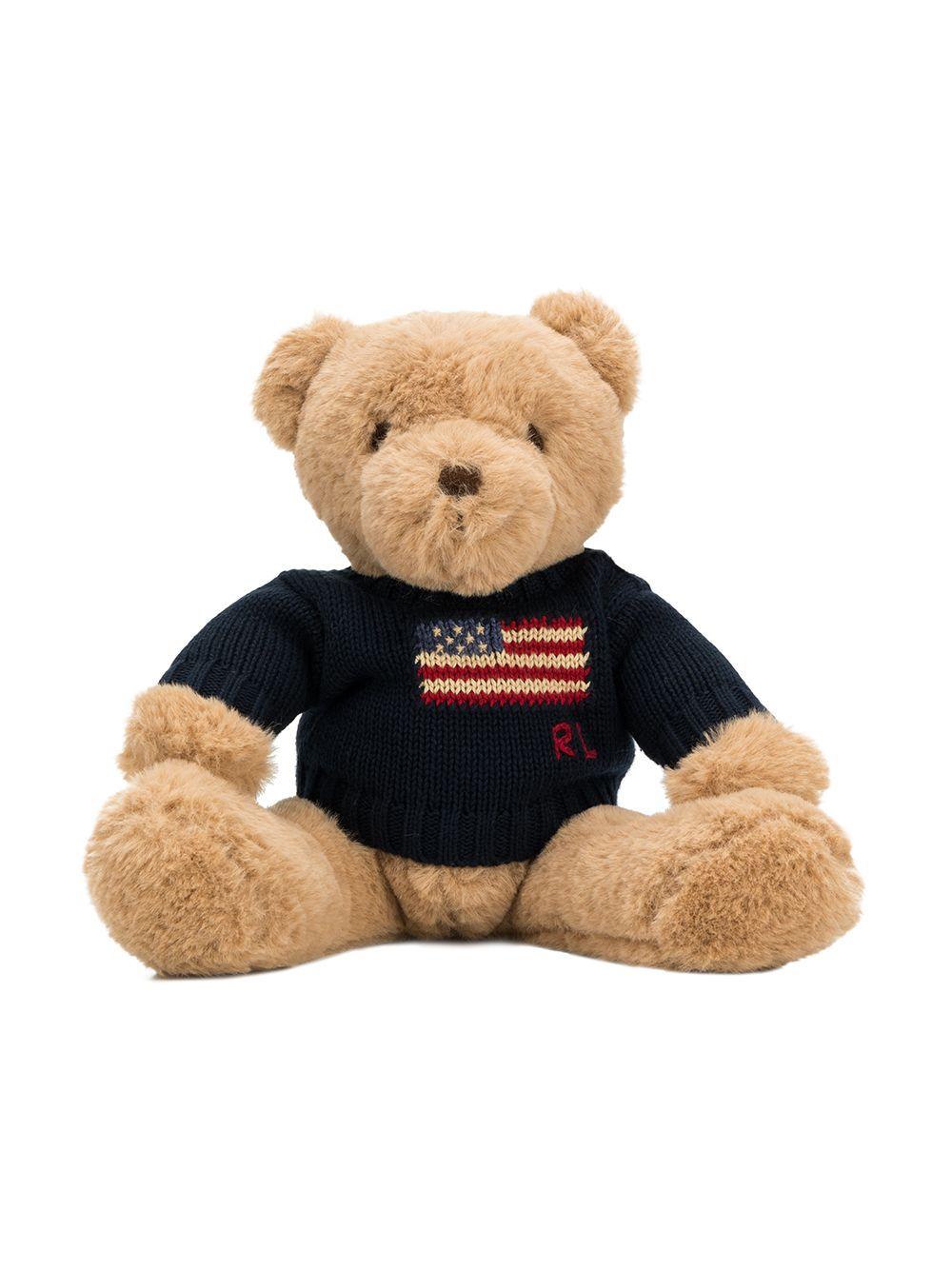 Orsetto Flag per bambini Polo Ralph Lauren Kids nero con logo intarsiato 320695852 002 Ralph Lauren kids 