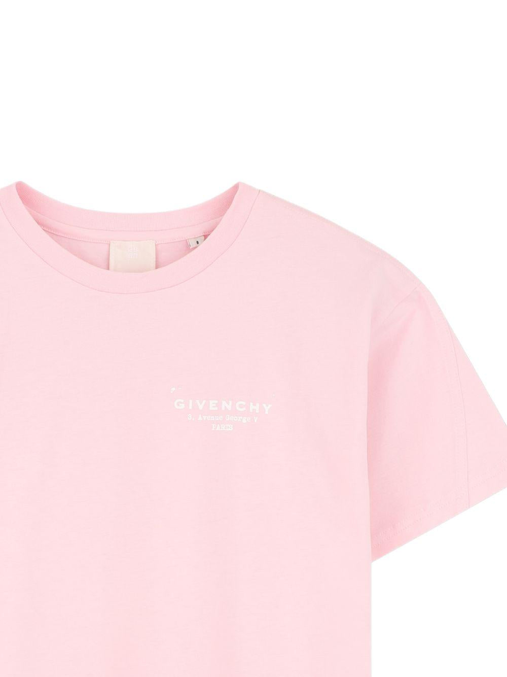 T-shirt per bambina Givenchy Kids rosa girocollo in cotone H31075 44Z GIVENCHY KIDS 