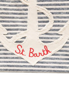 Borsa Beach Bag MC2 Saint Barth blu con fantasia a righe orizzontali BEA0003 00929L MC2 ST. BARTH KIDS 
