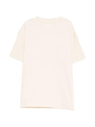 T-shirt per bambino Palm Angels Kids beige con logo sul davanti PBAA011S26JER001 092 PALM ANGELS KIDS 
