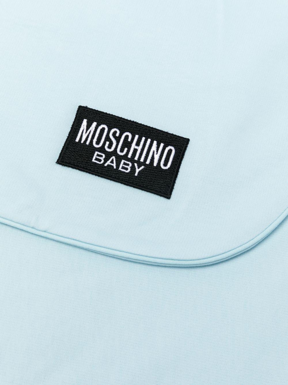 Coperta per neonato Moschino Kids azzurro con stampa Teddy Bear MUB00MLCA19 40304 MOSCHINO KIDS 