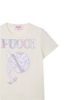 T-shirt per bambina Emilio Pucci Junior bianca con ricamo logo PY8A01 Z3672 102LI EMILIO PUCCI KIDS 