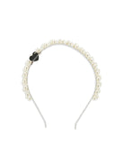 Cerchietto per bambina Monnalisa bianco con decorazione di perle 17G006 7759 0001 MONNALISA KIDS 