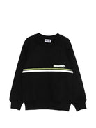 Felpa per bambino Moschino Kids nera con logo sul davanti HUF09MLCA88 60100 MOSCHINO KIDS 