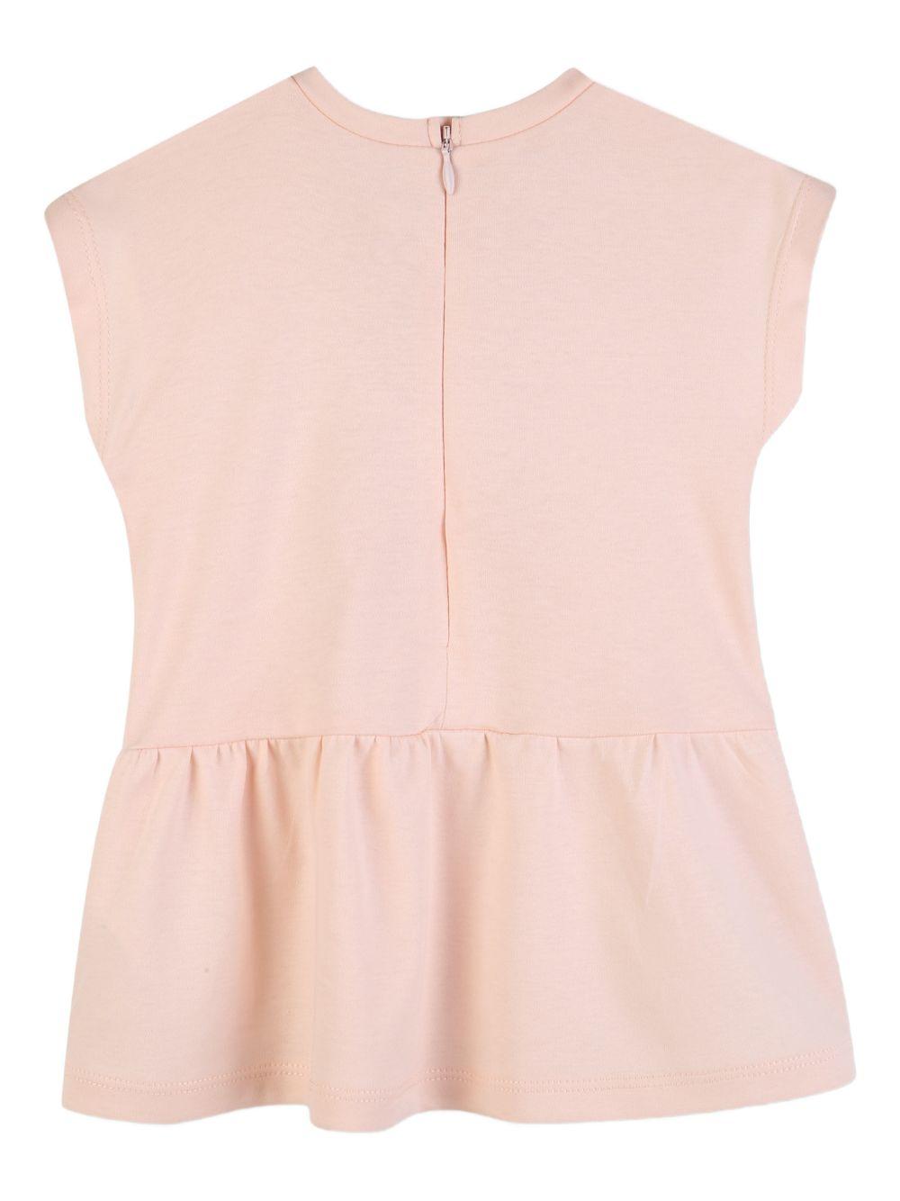 Abito per neonata Chloé Kids rosa con logo ricamato C20888 46J CHLOE' KIDS 