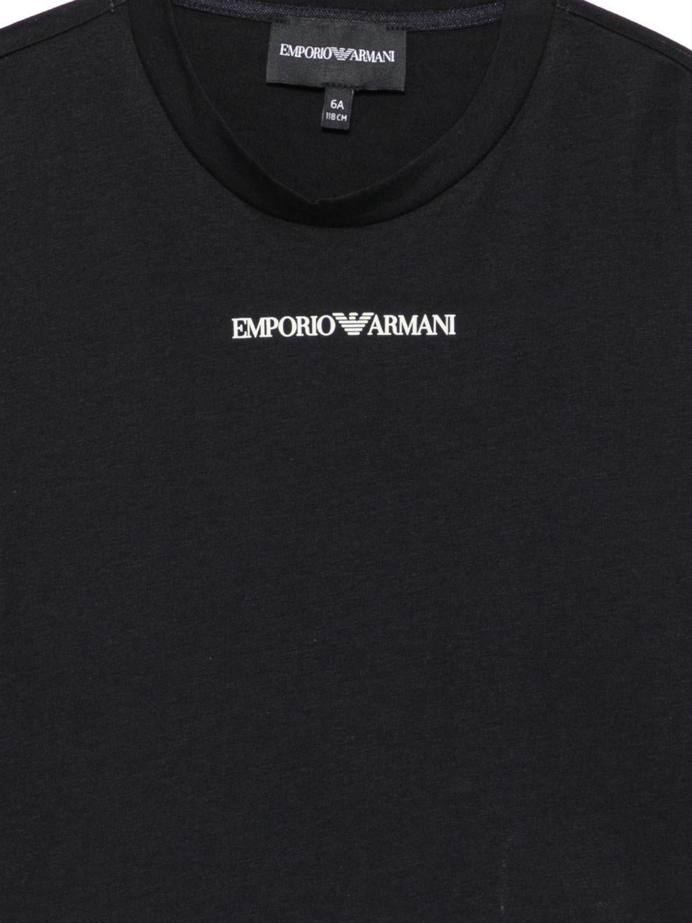 T-shirt a maniche lunghe Emporio Armani Kids blu navy con stampa logo EB000420 AF15013 MB005 EMPORIO ARMANI KIDS 