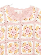 Maglione per bambina Louise Misha rosa con pannelli all'uncinetto GRC-W25-J0072 BLUSH LOUISE MISHA 