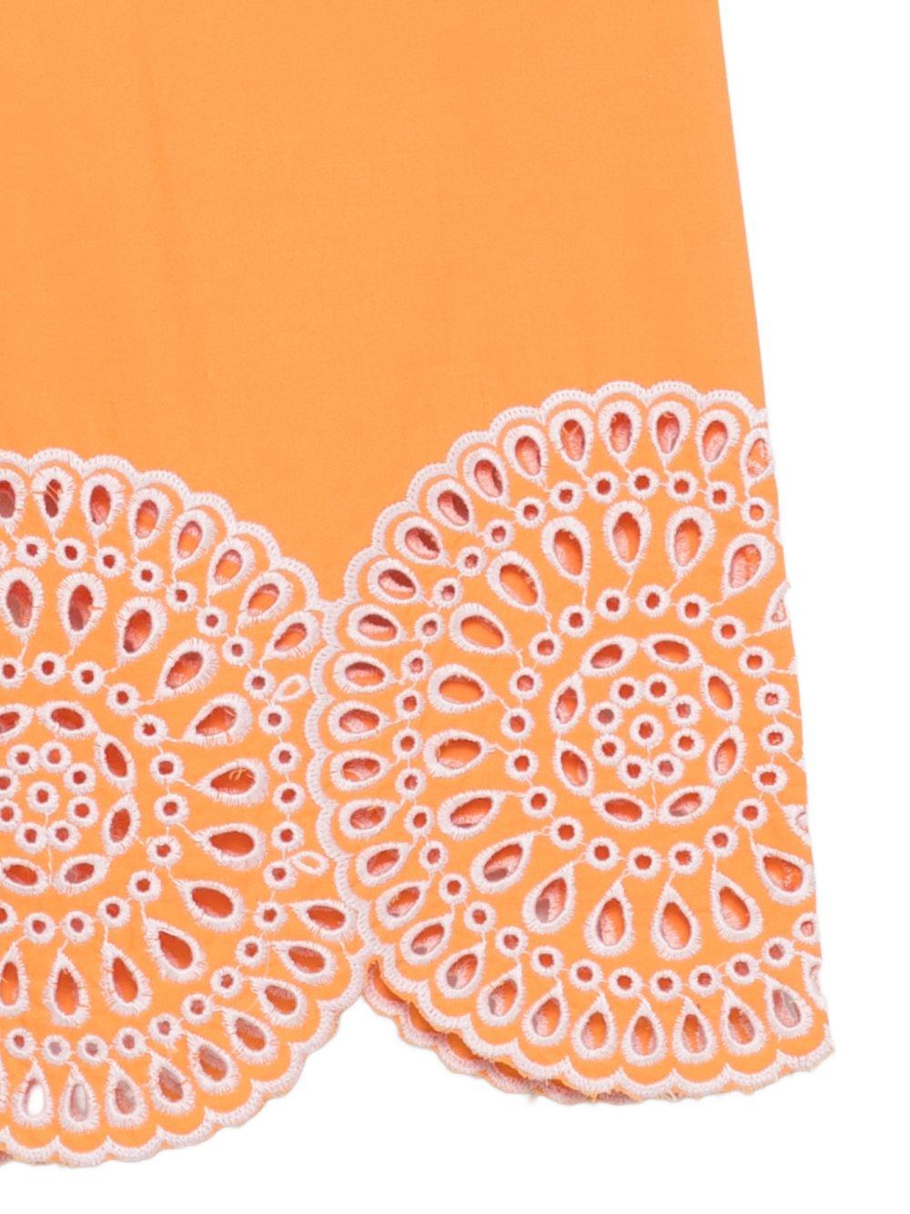 Pantaloni per bambina Stella McCartney Kids arancioni con orlo smerlato TY6E30 Z3459 465 STELLA McCARTNEY KIDS 
