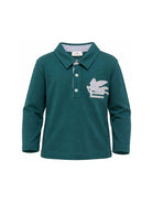 T-shirt per bambino Etro Kids verde con colletto stile polo GZ8H41 Z0022 797 ETRO KIDS 