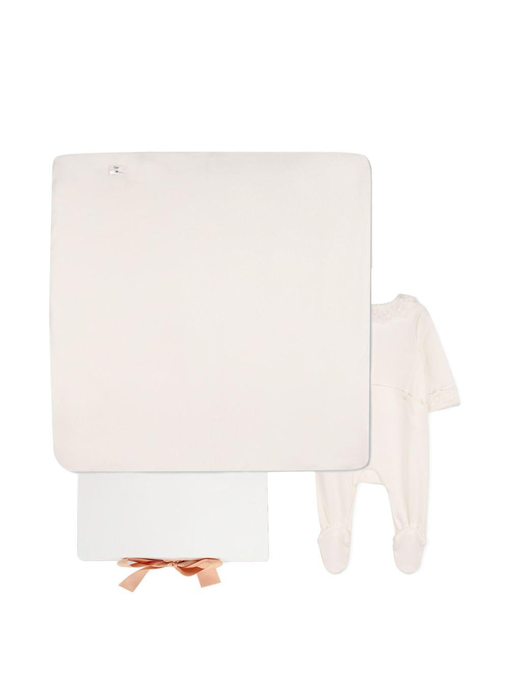 Set copertina e tutina per neonata Chloé Kids bianco con finiture in pizzo C20925 117 CHLOE' KIDS 