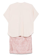 Abito corto per donna Merci rosa con inserti in pizzo ABM053 UNICO MERCI 