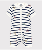Tutina per neonati Petit Bateau bianco con fantasia grafica all-over A0DE7 01 PETIT BATEAU KIDS 
