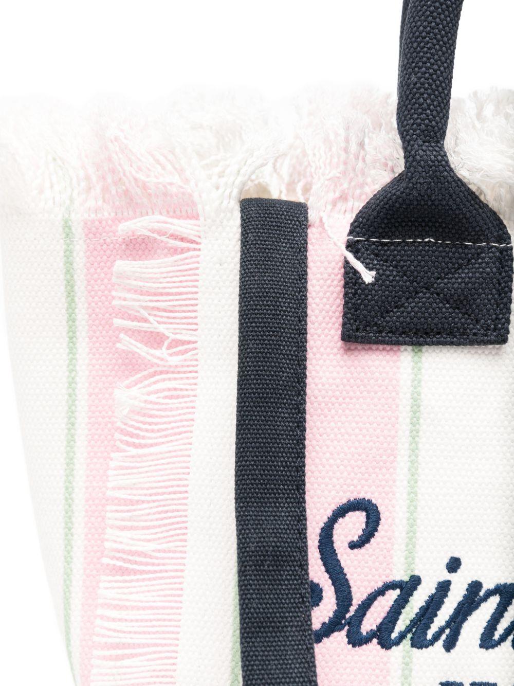 Borsa Colette MC2 Saint Barth bianca e rosa con motivo a righe COL0001 02598L MC2 ST. BARTH KIDS 