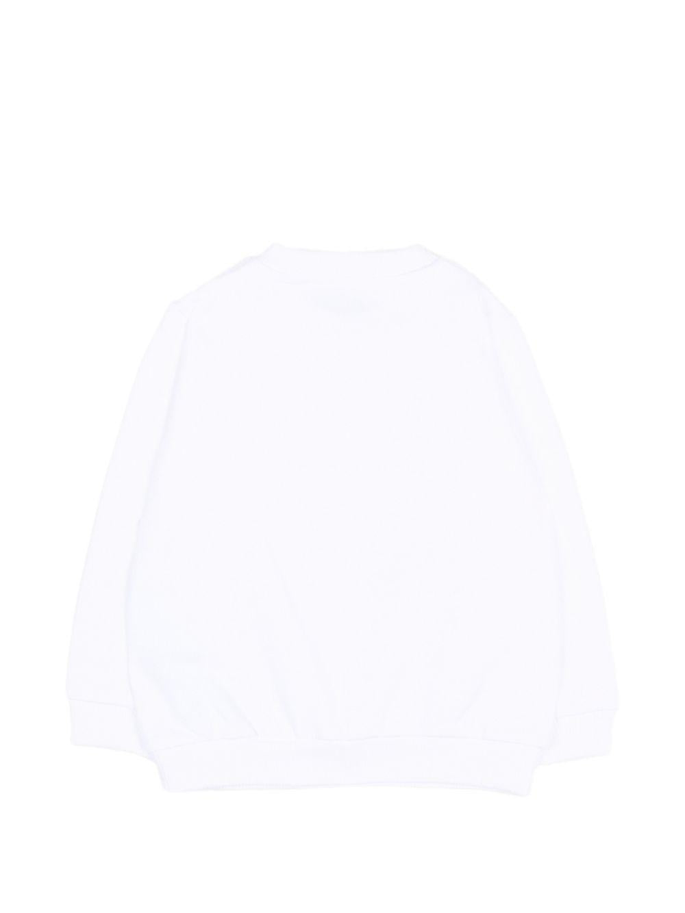 Felpa per neonati Moschino Kids bianca con stampa Teddy Bear MVF060LCA83 10101 MOSCHINO KIDS 